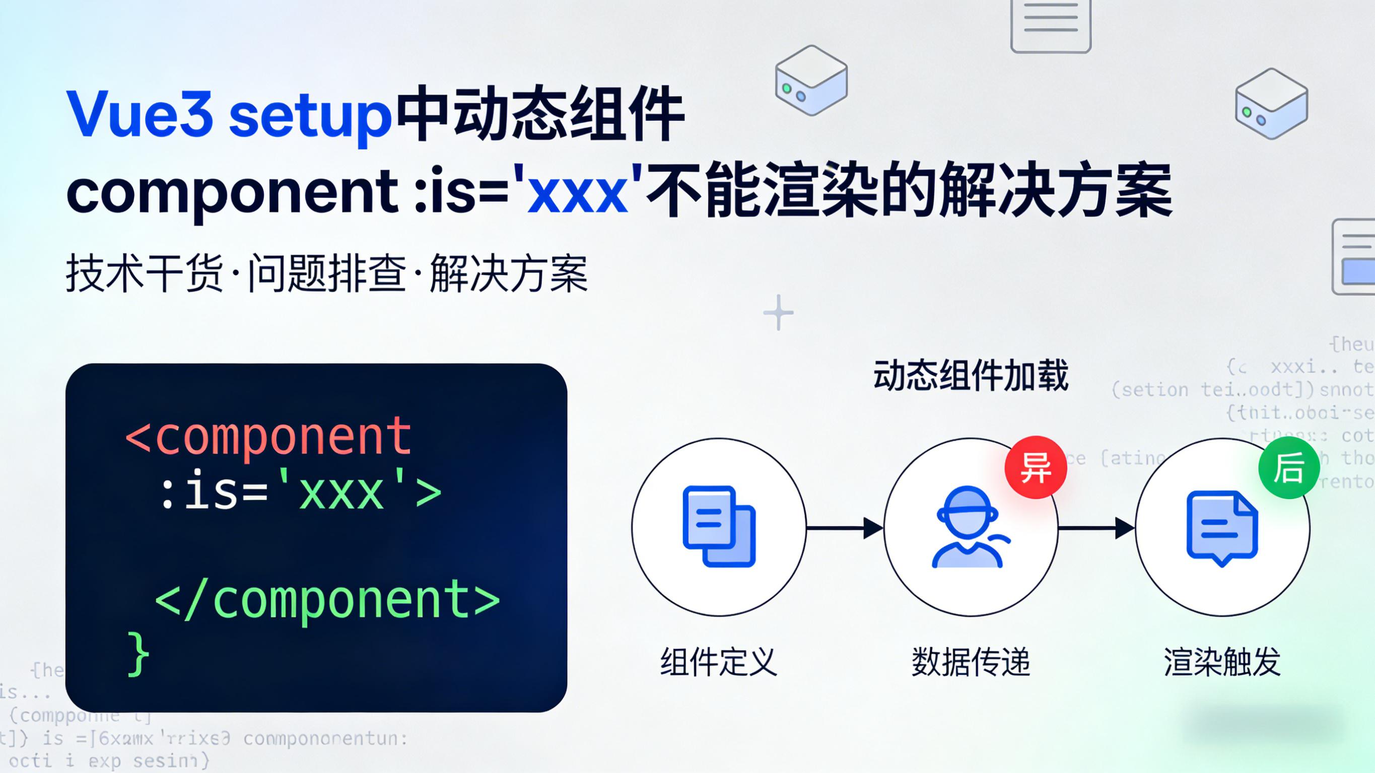 Vue3 steup中 动态组件component :is="xxx" 不能渲染的解决方案
